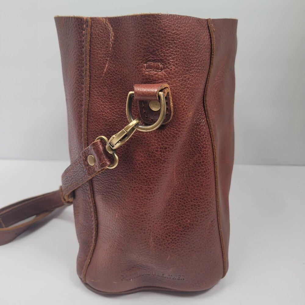 Portland Leather Co Women's Brown Leather Crossbody Bag - Picture 4 of 12
